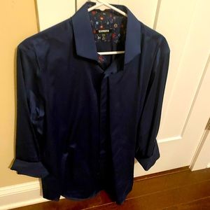 Express Navy Button Up